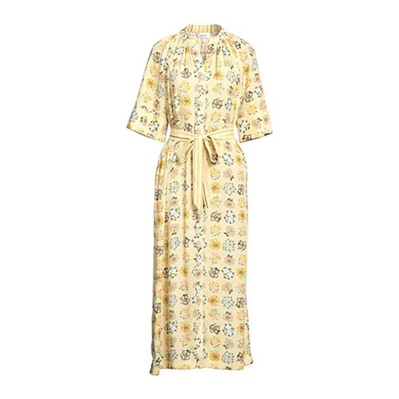 Ottod'Ame yellow floral midi dress size 8 US - Picture 1 of 4